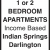 1 or 2 Bedroom Apartments