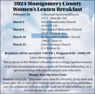 2024 Montgomery County Women's Lenten Breakfast