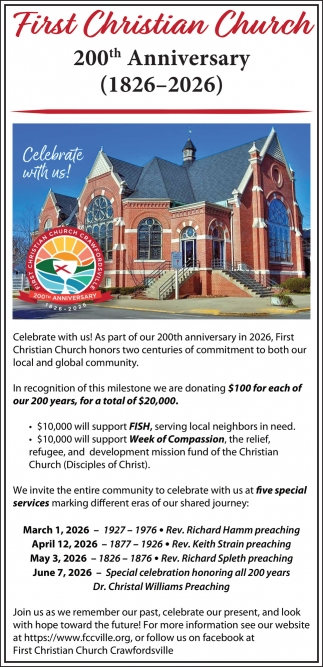 First Christian Church - Crawfordsville