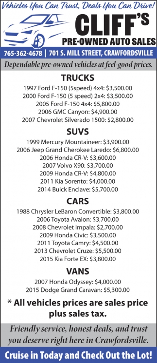 Cliff's Pre-Owned Auto Sales