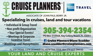 Specializing in Cruises, Land and Tour Vacations