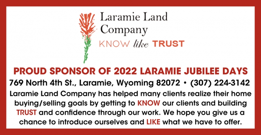 Proud Sponsor of 2022 Laramie Jubilee Days