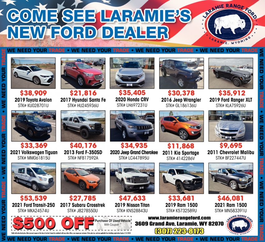 Come See Laramie's New Ford Dealer