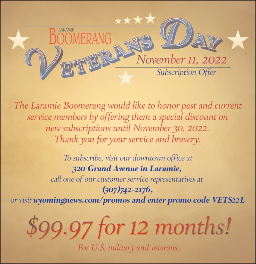 Veterans Day Subscription Offer