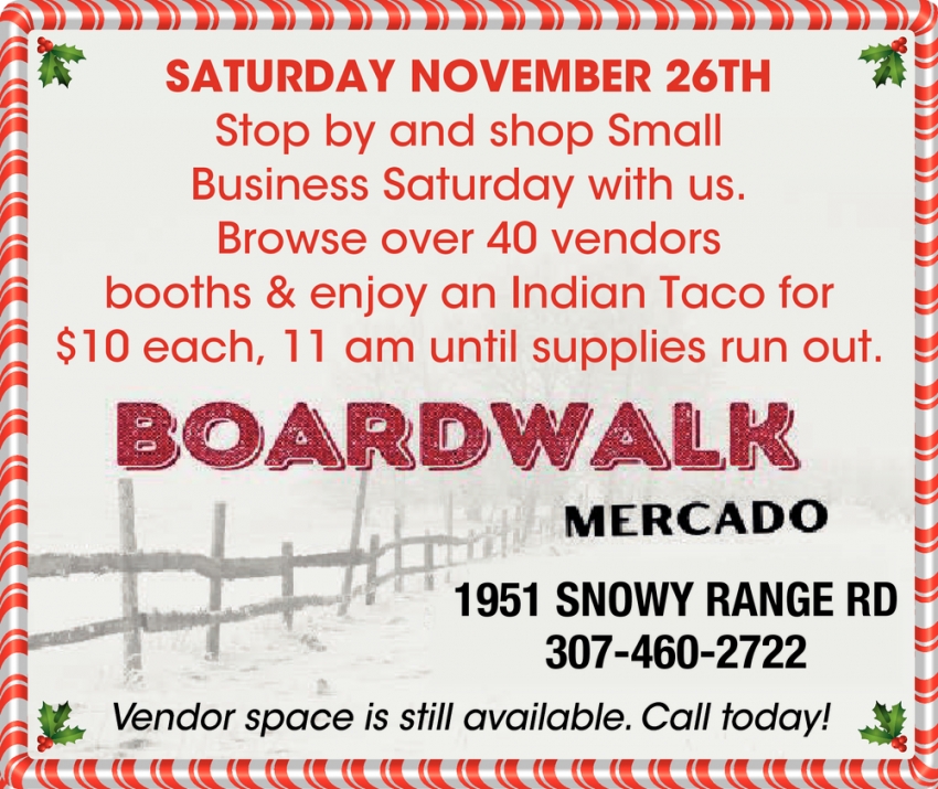 Stop by and Shop Small Business Saturday with Us