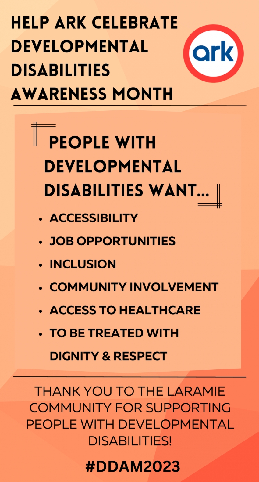 Help Ark Celebrate Developmental Disabilities Awareness Month