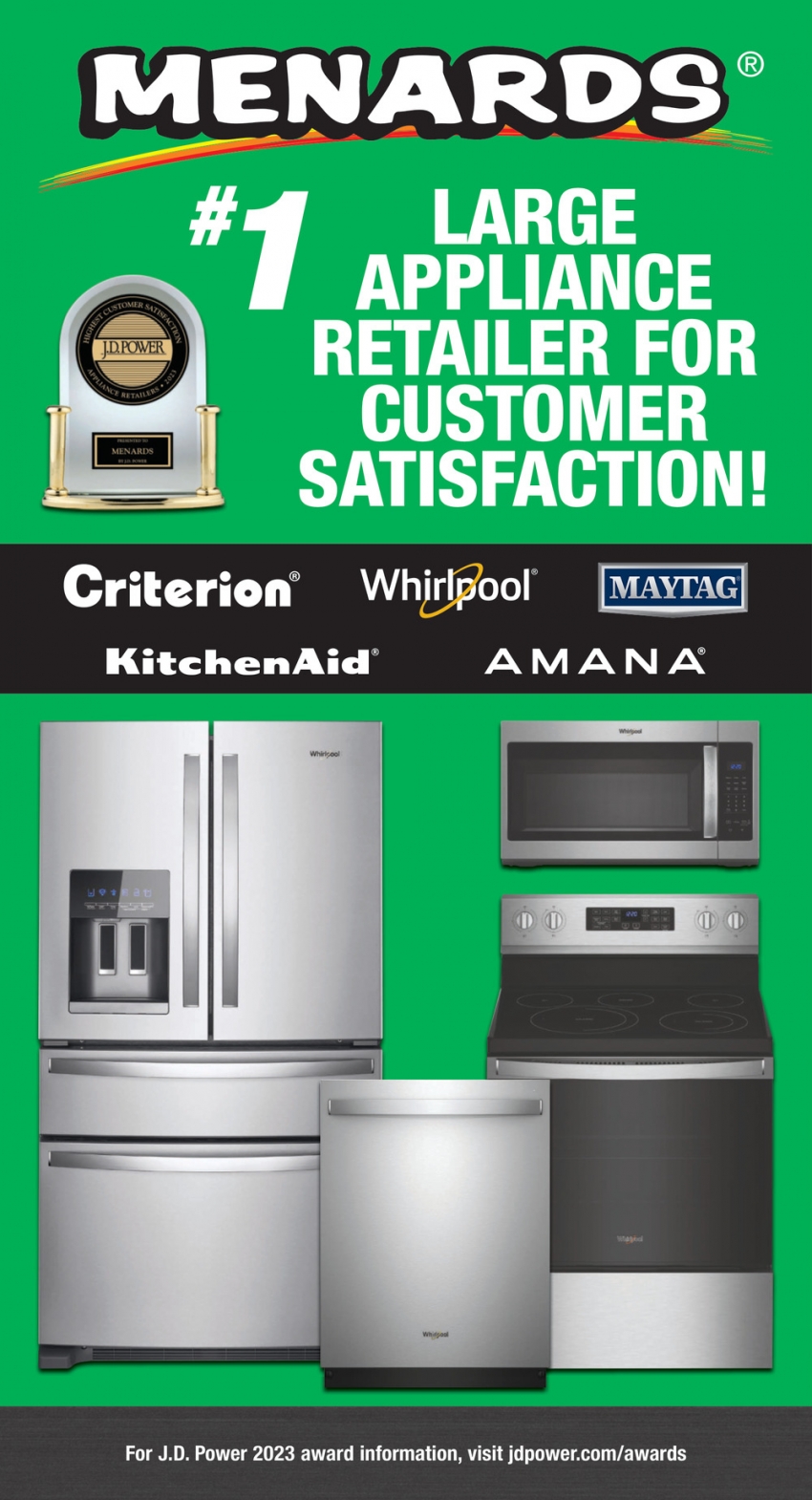 #1 Large Appliance Retailer for Customer Satisfaction