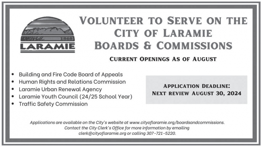 Volunteer to Serve on the City of Laramie Boards & Commissions