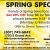 Spring Specials