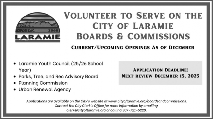 Volunteer to Serve On the City of Laramie Boards & Commisions