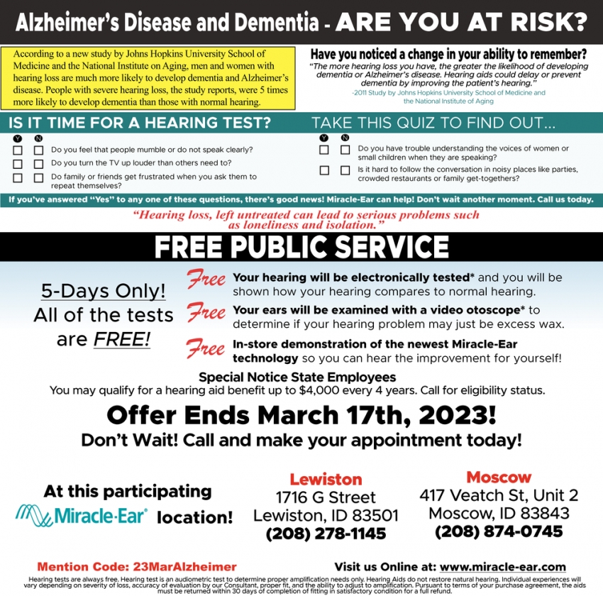 Alzheimer's Disease and Dementia - Are You at Risk?