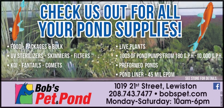 Check Us Out for All Your Pond Supplies!