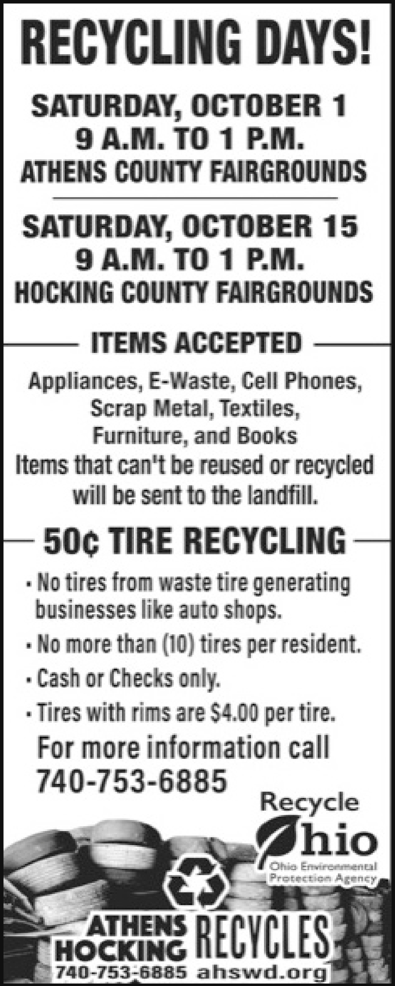 Recycling Day!, AthensHocking Solid Waste District, Logan, OH