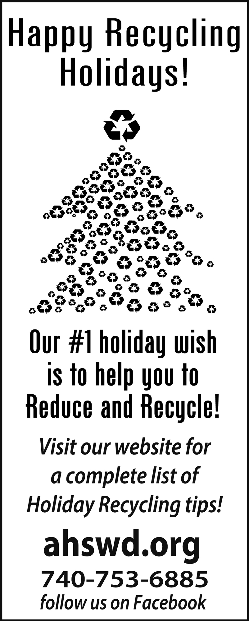 Happy Recycling Holidays!, Athens Hocking Recycles, Nelsonville, OH