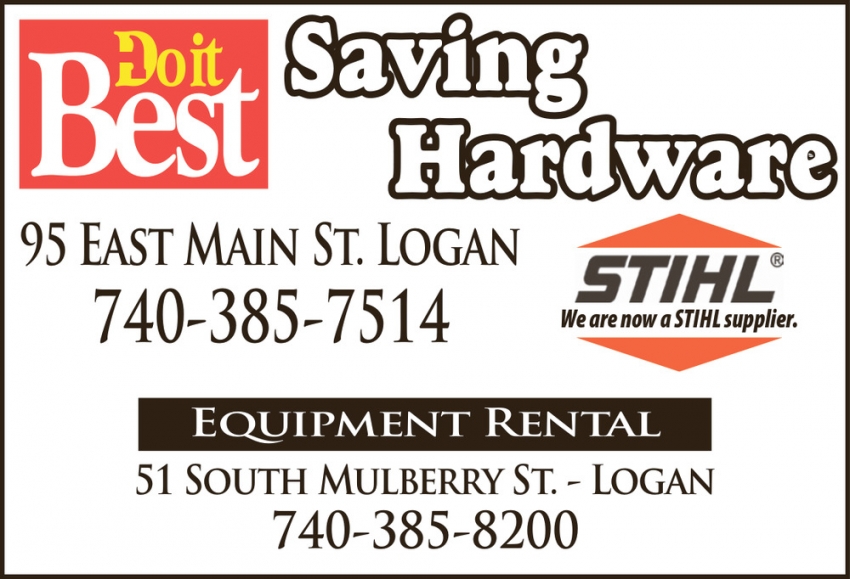 Equipment Rental, Saving Hardware, Logan, OH