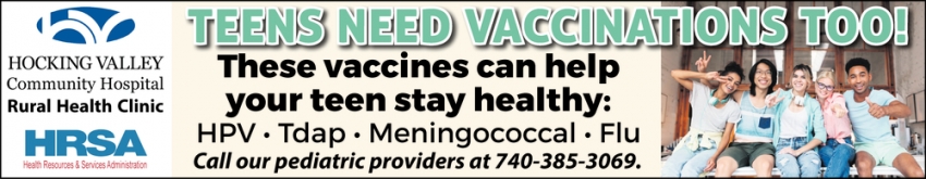 Teens Need Vaccinations Too!