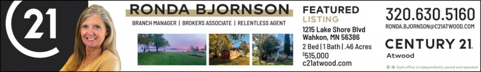 Featured Listing - Branch Manager, Century 21 - Ronda Bjornson, Wahkon, MN