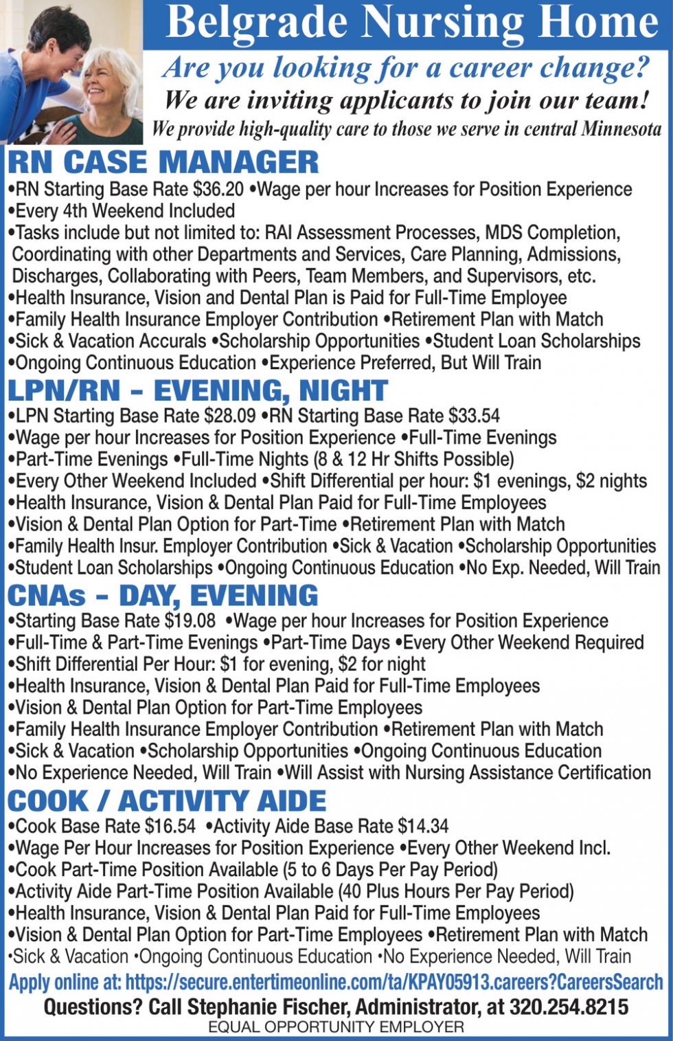 Are You Looking for a Career Change?, Belgrade Nursing Home, Belgrade, MN