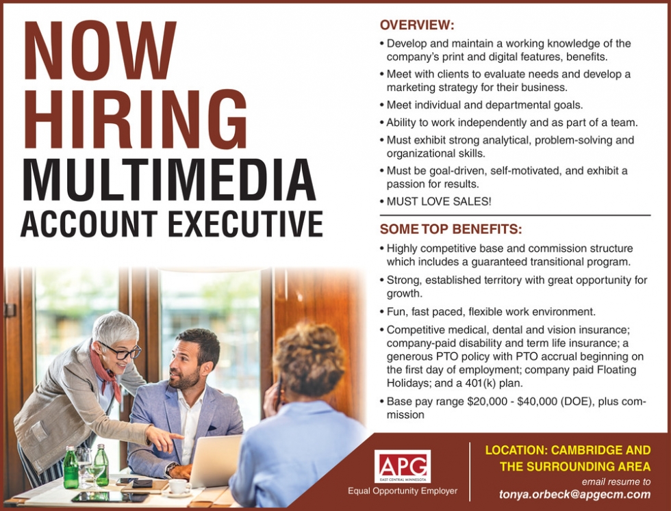 Multimedia Account Executive, APG East Central Minnesota, Coon Rapids, MN