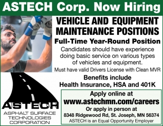 Vehicle And Equipment Maintenance Jobs