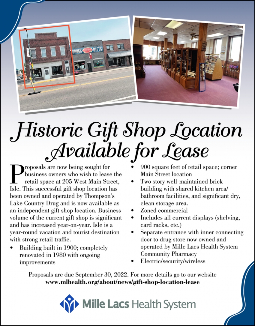 Historic Gift Shop Location Available For Lease