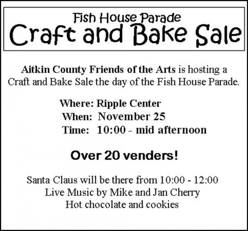 Craft And Bake Sale