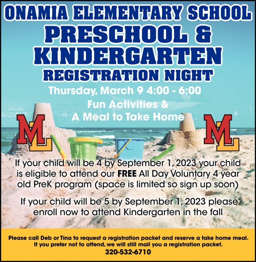Preschool & Kindergarten Registration Night