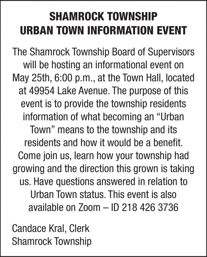 Urban Town Information Event