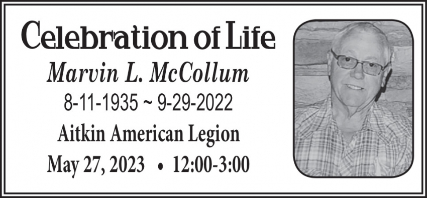 Celebration Of Life Marvin L. Mccollum