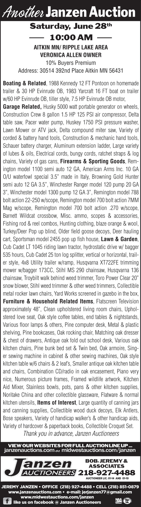 Janzen Auctioneers