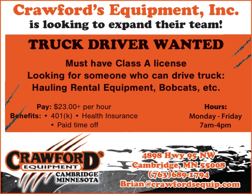 Crawford's Equipment, Inc.