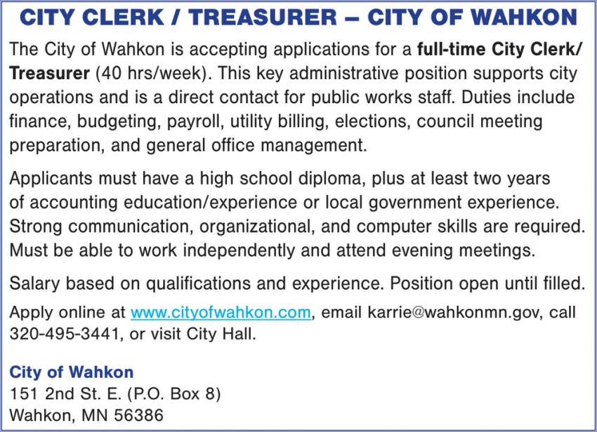 City of Wahkon