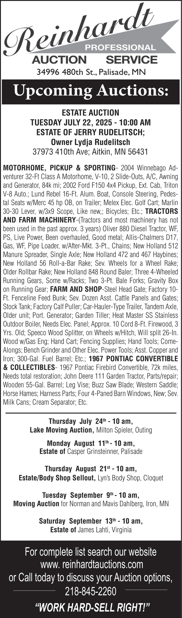 Reinhardt Auction Service