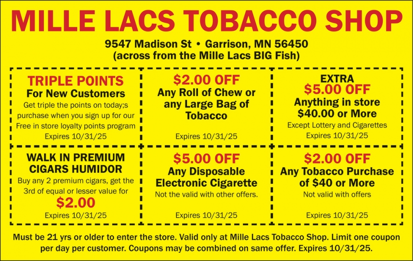 Mille Lacs Tobaco Shop