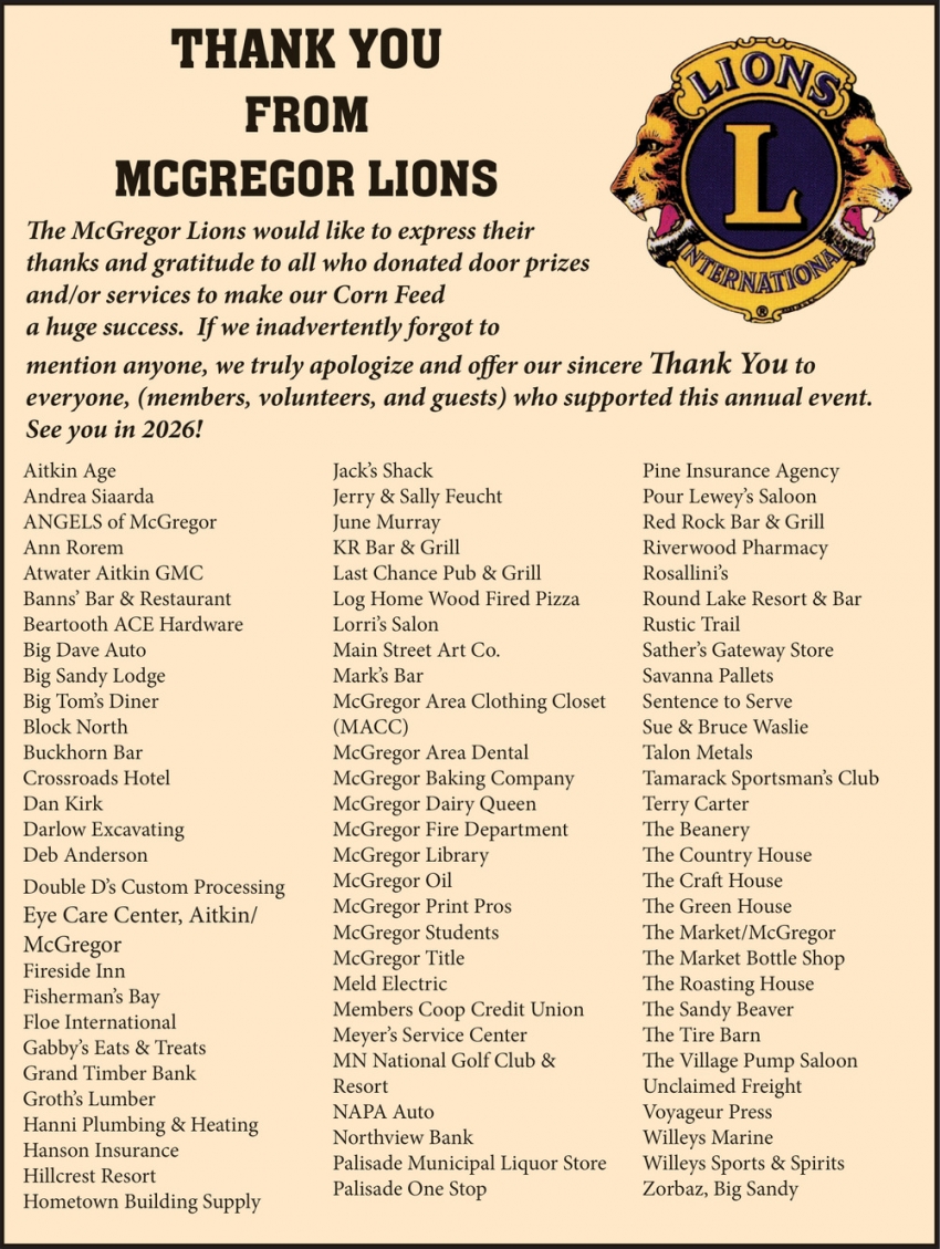The McGregor Lions