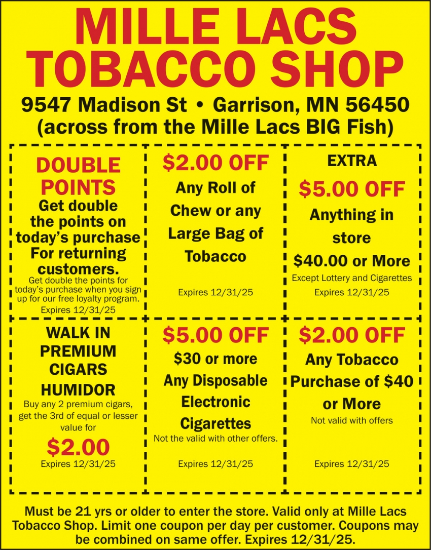 Mille Lacs Tobaco Shop