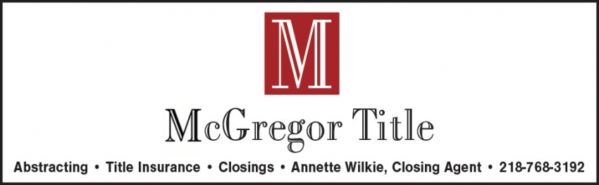 Annette Wilkie - Mc Gregor Title