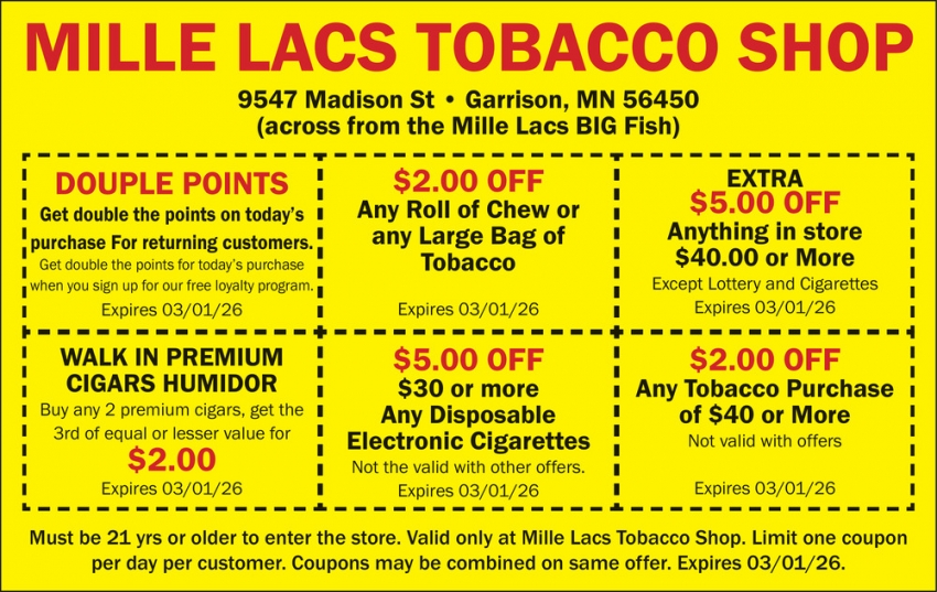 Mille Lacs Tobaco Shop