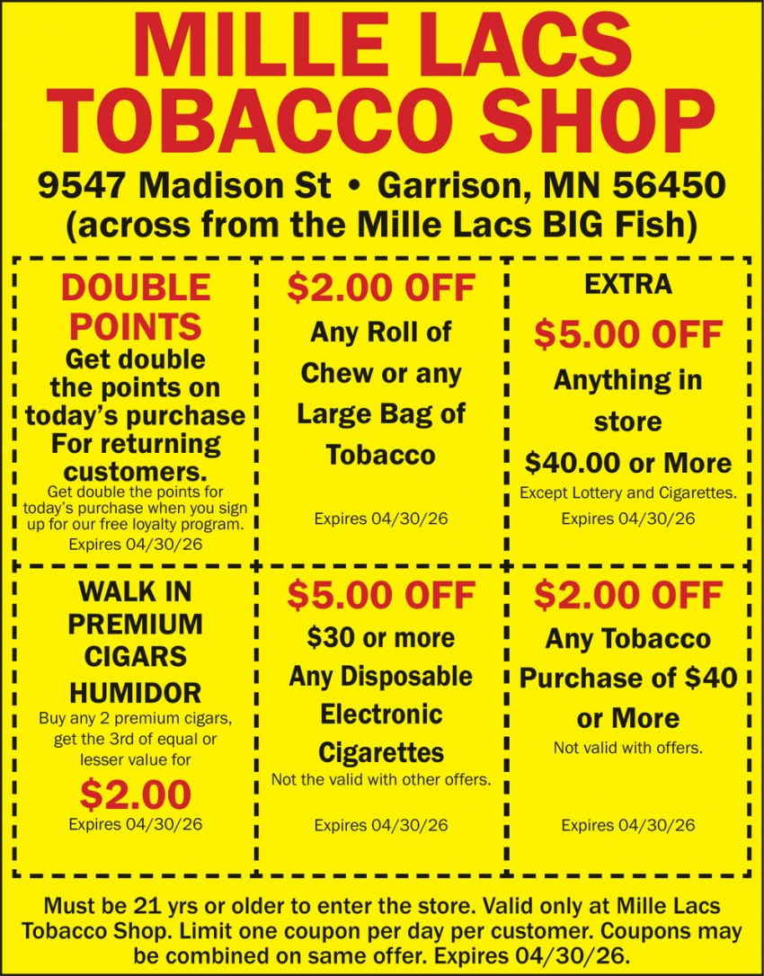 Mille Lacs Tobaco Shop
