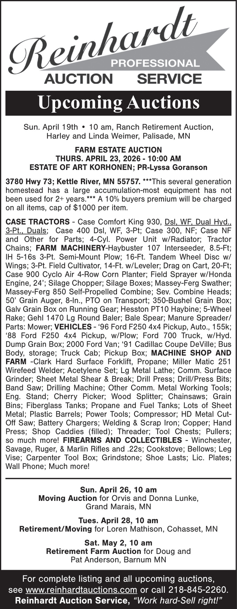 Reinhardt Auction Service