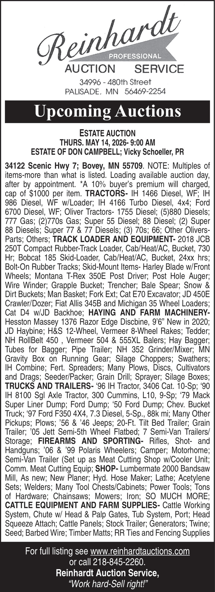 Reinhardt Auction Service