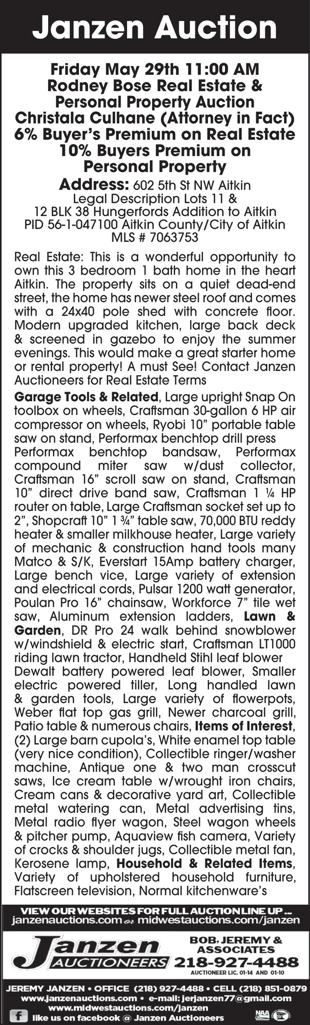 Janzen Auctioneers