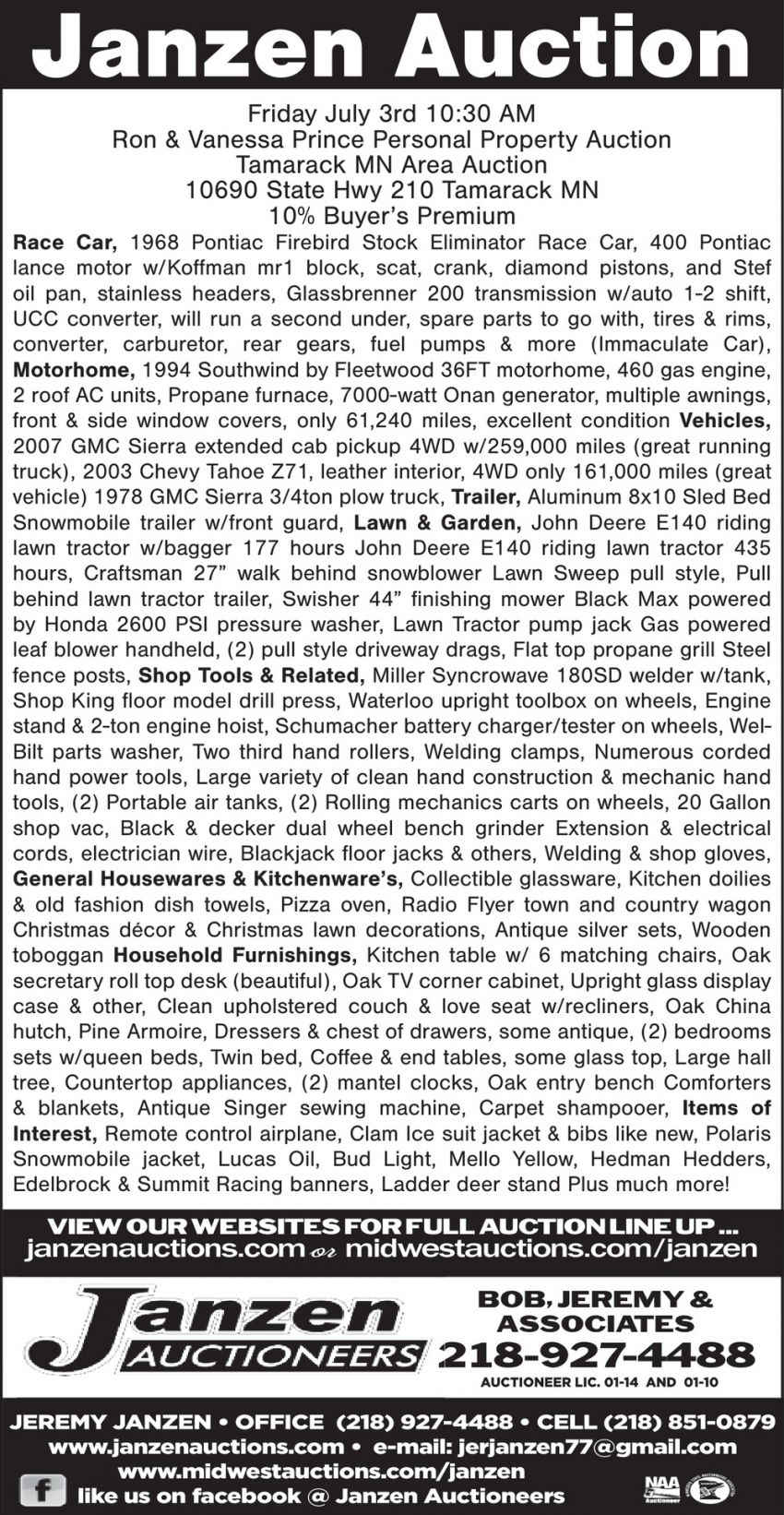 Janzen Auctioneers