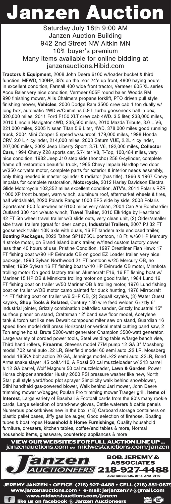 Janzen Auctioneers