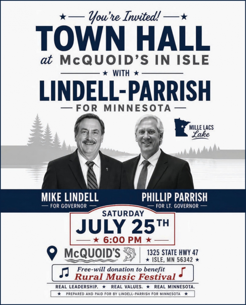 Town Hall at McQuoid's in Isle (July 25, 2026)