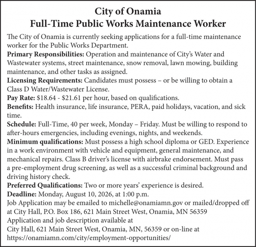 City of Onamia