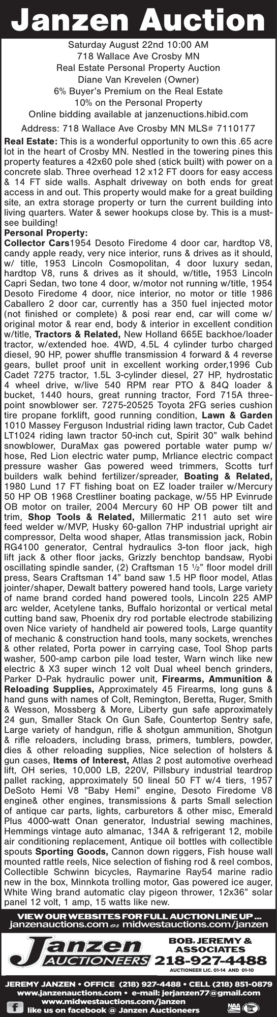 Janzen Auctioneers
