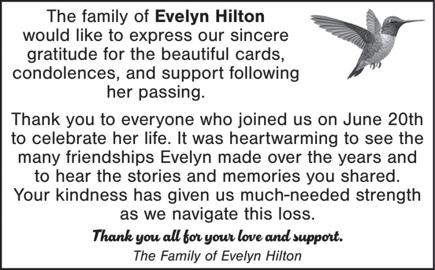 The Family of Evelyn Hilton