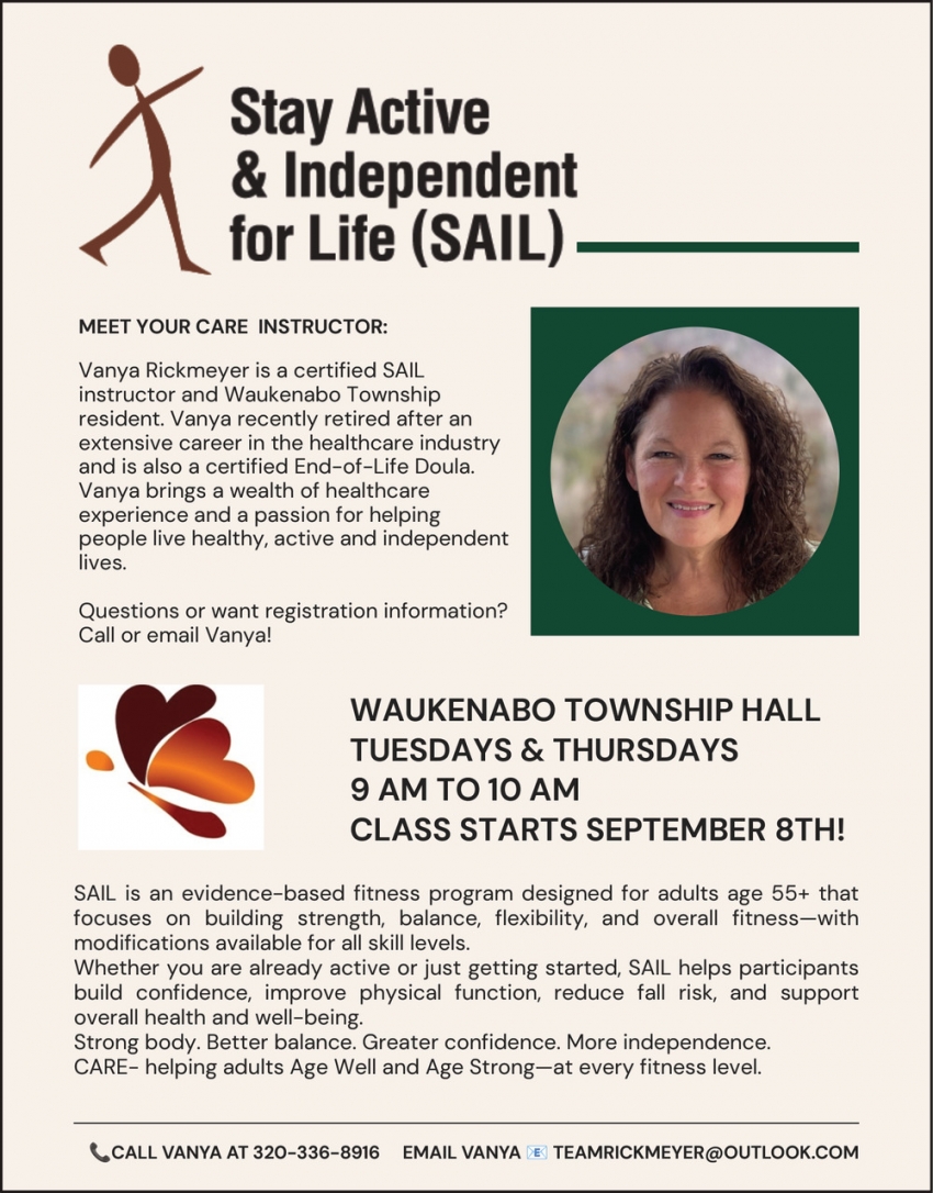 SAIL - Stay Active & Independent for Life - September 8, 2026