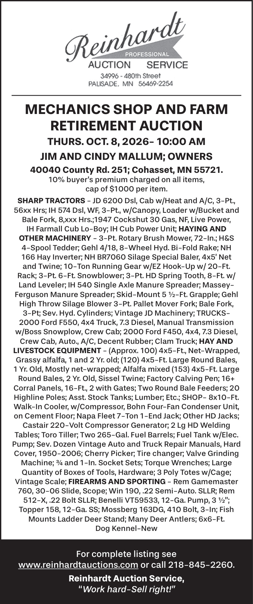 Reinhardt Auction Service